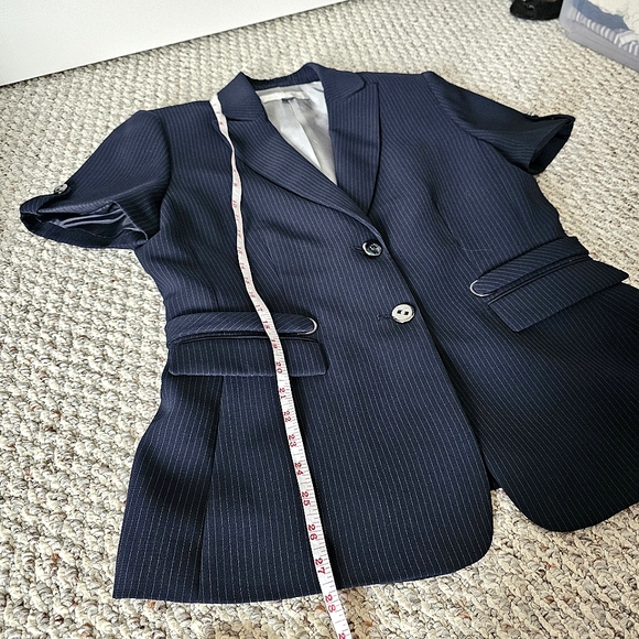 Tahari ASL Short Sleeve Pinstripe Suit Jacket - Size 12 - Picture 12 of 16